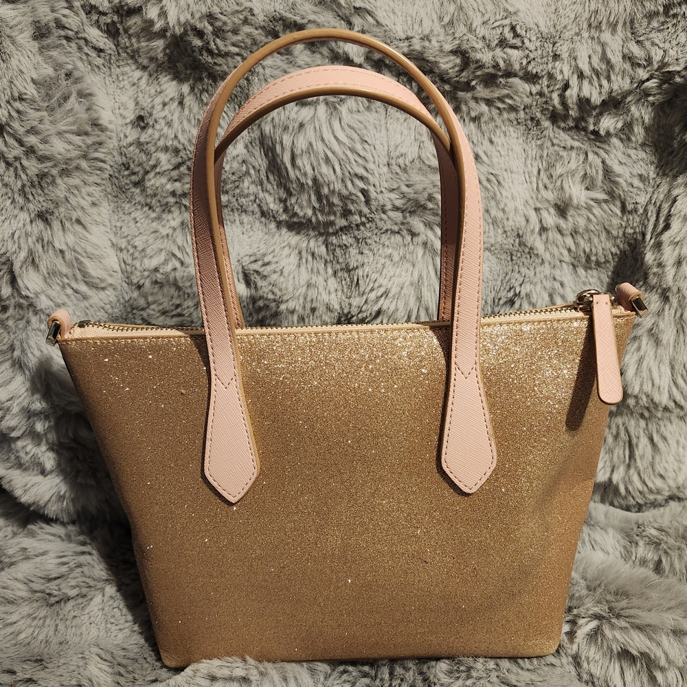 Kate Spade Gold Glitter  Hand Bag - Picture 2 of 9
